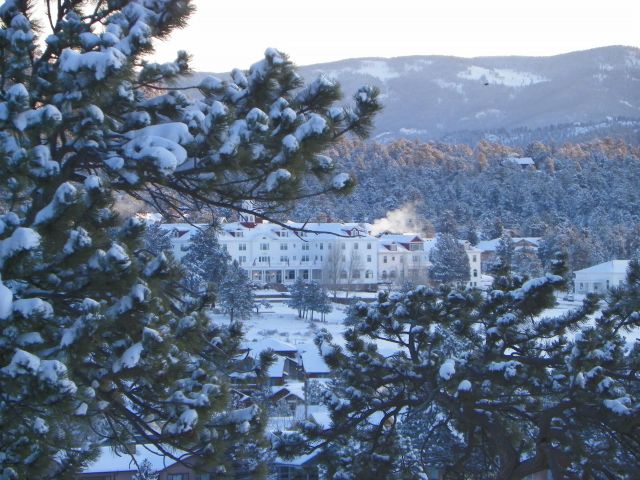 STANLEY HOTEL THE FIRST DAY OF SPRING IN ESTES PARK COLORADO