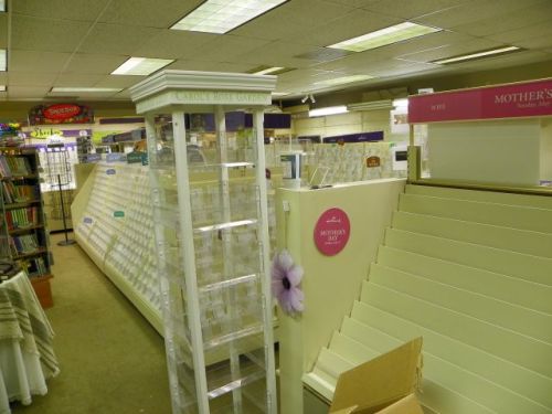 More empty shelves at Peaks Hallmark in Estes Park, Coloraod